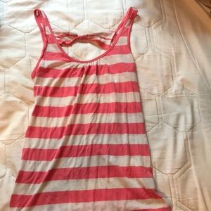 Pink and white tank top